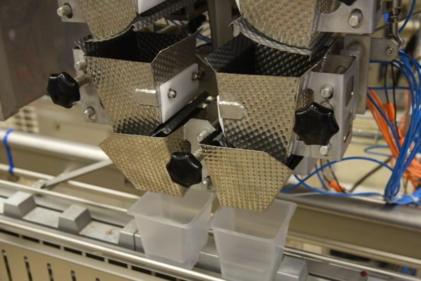 Food dispenser pictured at a food processing facility